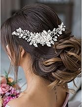 Wedding Bridal Hair Comb Rhinestone Hair Pieces for Brides Pearl Bridal Hair Pins Crystal Headpiece Wedding Silver Hair Accessories for Brides YISSION