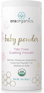 Sponsored Ad - Era Organics Talc-Free Organic Baby Powder - USDA Organic Dusting Powder with Arrowroot, Calendula and Cornstarch for Newborns, Babies or Toddlers - Soothing, Fragrance Free, Made in US