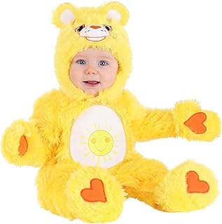 Care Bears Funshine Bear Costume for Infants, Care Bears Baby Outfit, Yellow Care Bear Jumpsuit